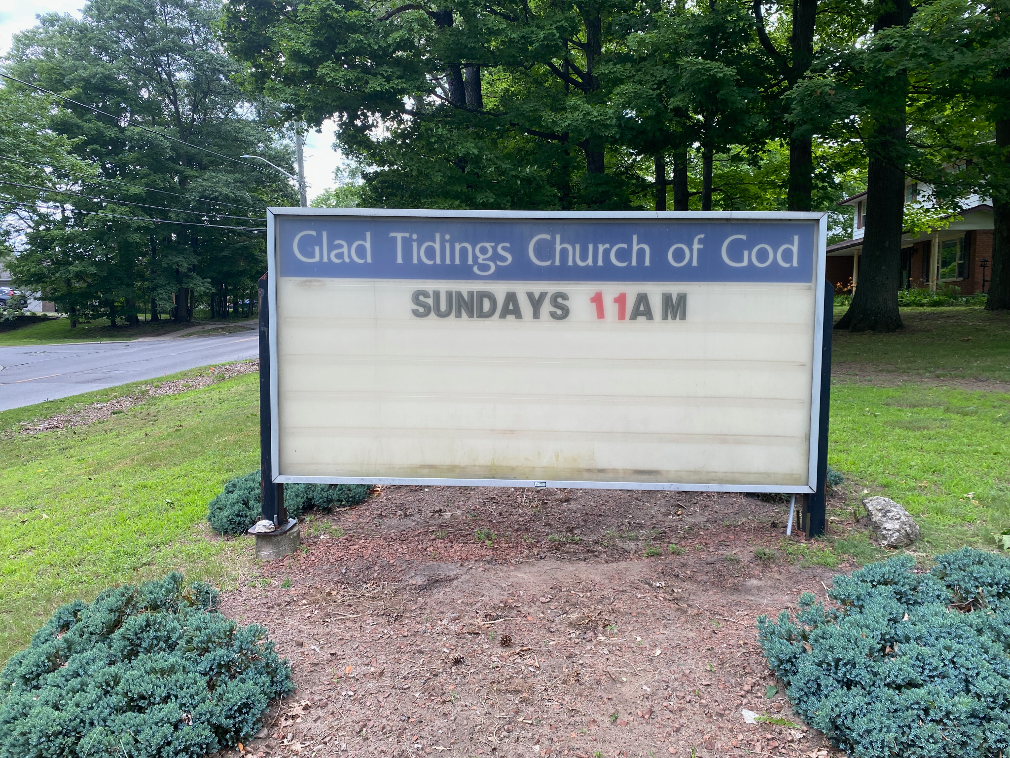Glad Tidings roadside sign